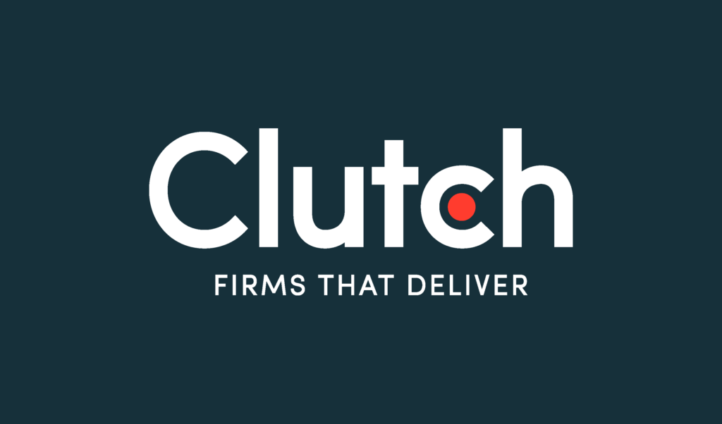 A logo banner which reads "Clutch: Firms That Deliver"