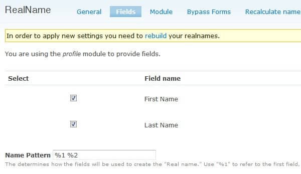 Configuring the RealName module in Drupal - Part 3