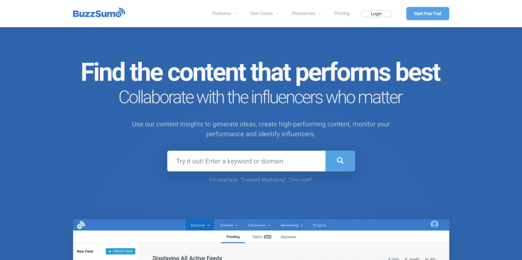Buzzsumo Competitor Research Tools