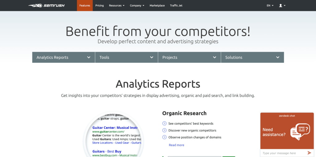 SEMrush Competitor Research and SEO Tool