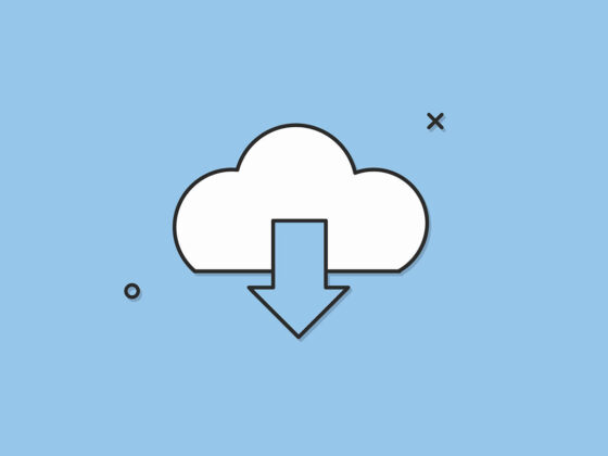 An image of a cloud with a down arrow representing serverless databases