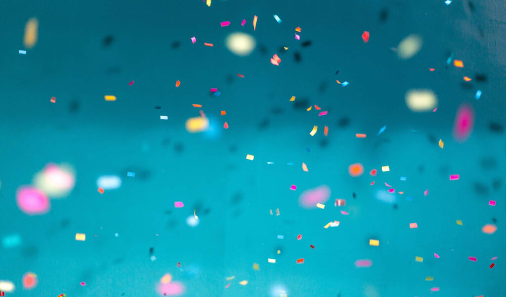 Confetti signifying software product success