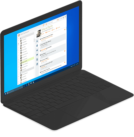 caller dashboard software on computer