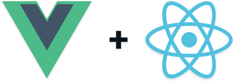 Vue and React logos