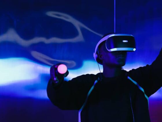 a man using a virtual reality game set