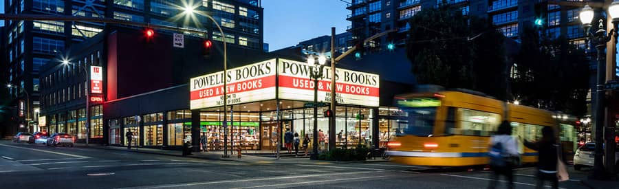 A picture of Powell's bookstore in Portland, Oregon.